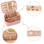 Travel Makeup Organizer - Adjustable Dividers & Sturdy Handle