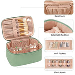 Travel Makeup Organizer - Adjustable Dividers & Sturdy Handle