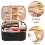 Travel Makeup Organizer - Adjustable Dividers & Sturdy Handle