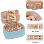 Travel Makeup Organizer - Adjustable Dividers & Sturdy Handle