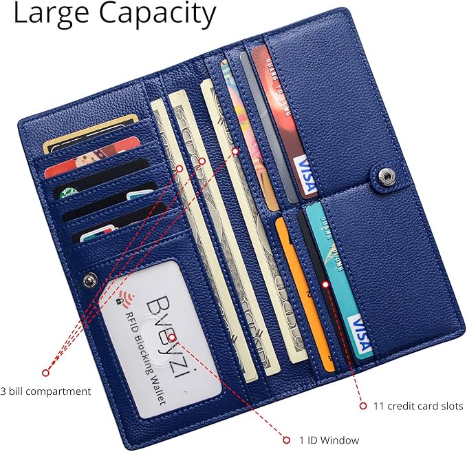 Renee Ultra-Thin RFID-Blocking Leather Card Wallet - Slim Bifold