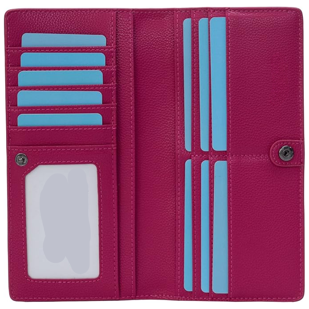 Renee Ultra-Thin RFID-Blocking Leather Card Wallet - Slim Bifold