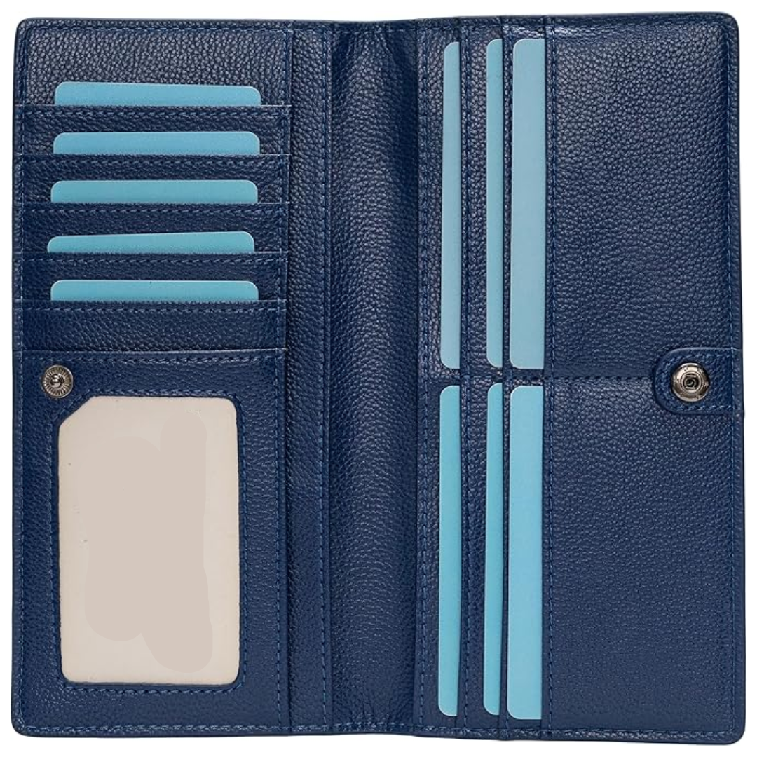 Renee Ultra-Thin RFID-Blocking Leather Card Wallet - Slim Bifold