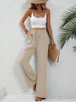 Women's Summer Straight-Leg Pants - Breathable Cotton Blend
