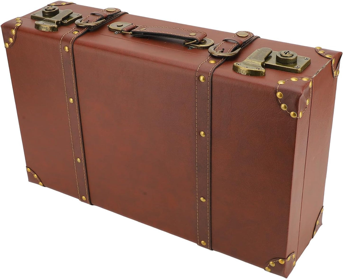 Vintage Leather Carry-On Case - Durable Overnight Bag with Alloy Lock