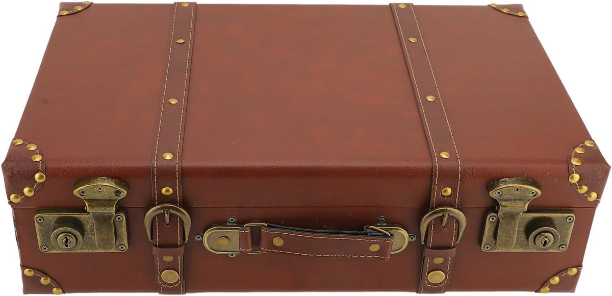 Vintage Leather Carry-On Case - Durable Overnight Bag with Alloy Lock