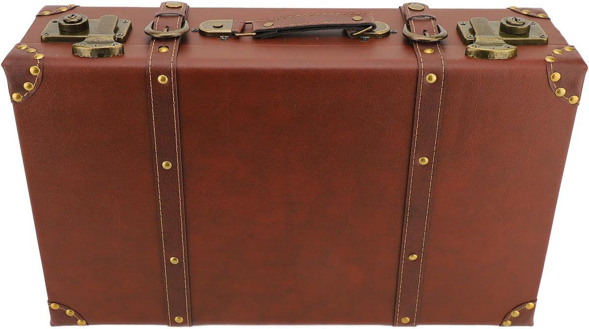 Vintage Leather Carry-On Case - Durable Overnight Bag with Alloy Lock