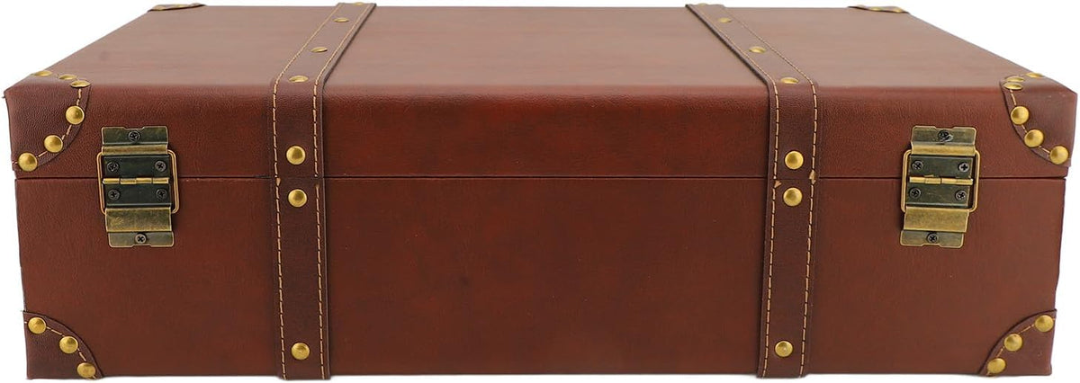 Vintage Leather Carry-On Case - Durable Overnight Bag with Alloy Lock