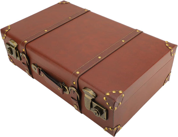 Vintage Leather Carry-On Case - Durable Overnight Bag with Alloy Lock