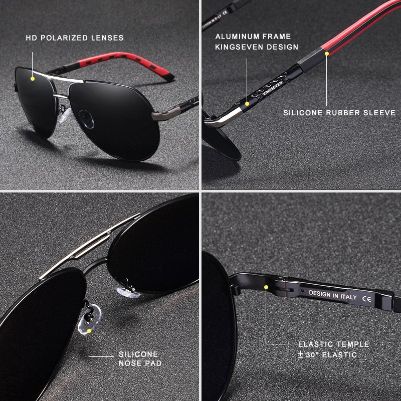 Polarized Aviator Sunglasses - Aluminum Frame with UV Protection