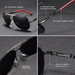 Polarized Aviator Sunglasses - Aluminum Frame with UV Protection