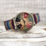 Rainbow Pattern Wristwatch - Adjustable Braided Band