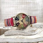 Rainbow Pattern Wristwatch - Adjustable Braided Band