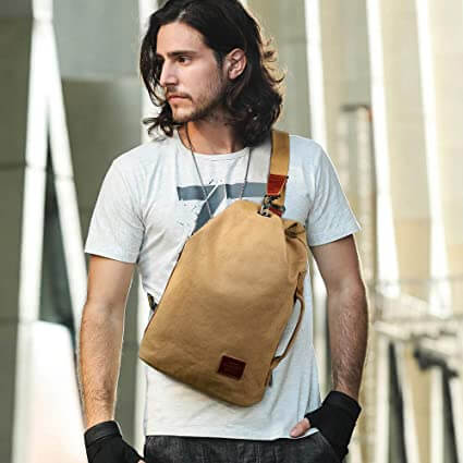 Water-Resistant Canvas Crossbody Bag - Anti-Theft MultiWear Design