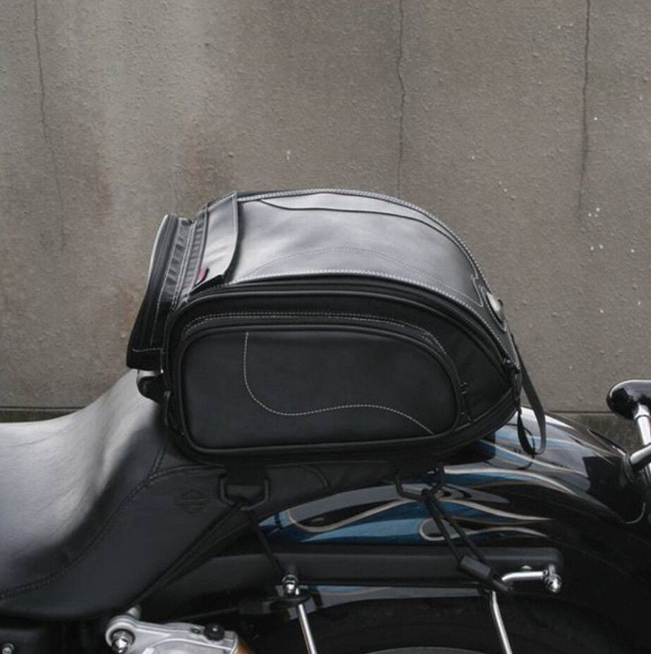 Water-Resistant Motorcycle Tail Bag - Expandable Storage for Riders