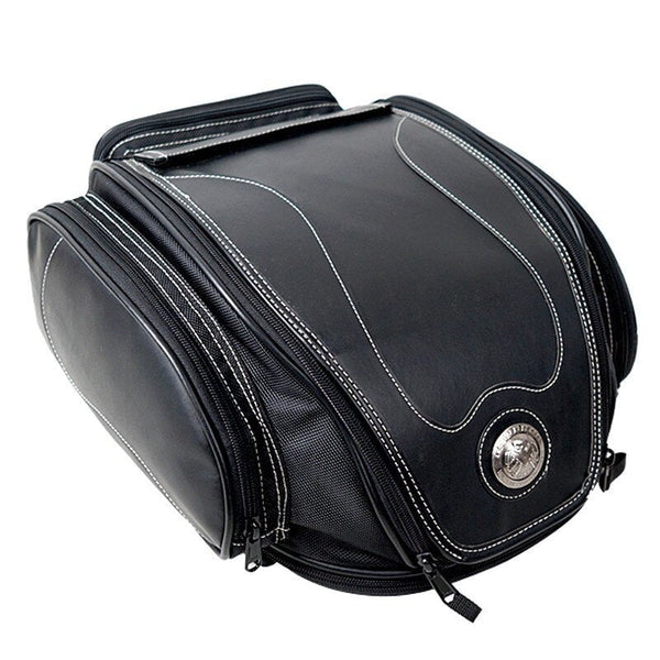 Water-Resistant Motorcycle Tail Bag - Expandable Storage for Riders