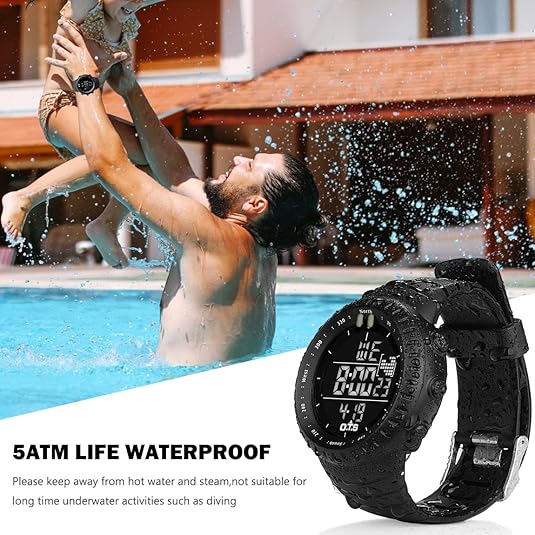 Henry Men's Waterproof Digital Sports Watch - Shock-Resistant Design