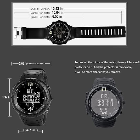 Henry Men's Waterproof Digital Sports Watch - Shock-Resistant Design