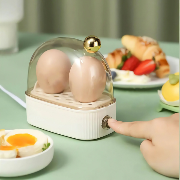 Compact Electric Egg Cooker for 2 Eggs - Quick Everyday Breakfast