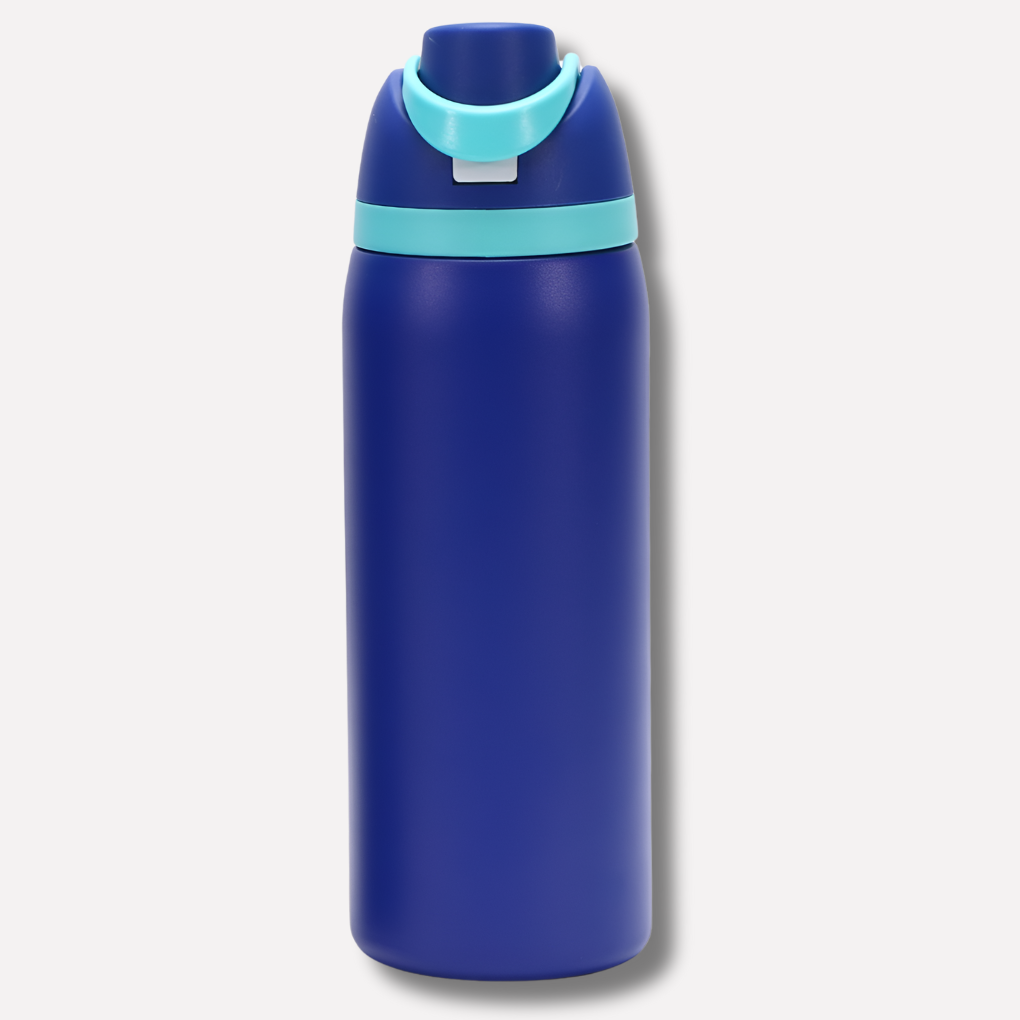 Insulated Water Bottle with Built-In Straw - Leak-Proof Hydration