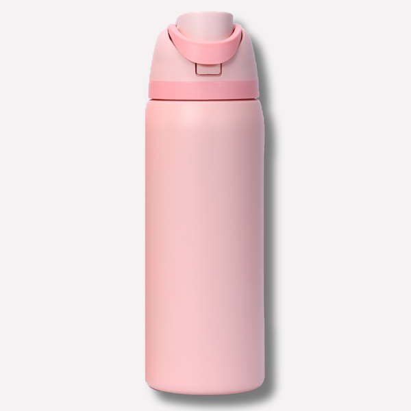 Insulated Water Bottle with Built-In Straw - Leak-Proof Hydration