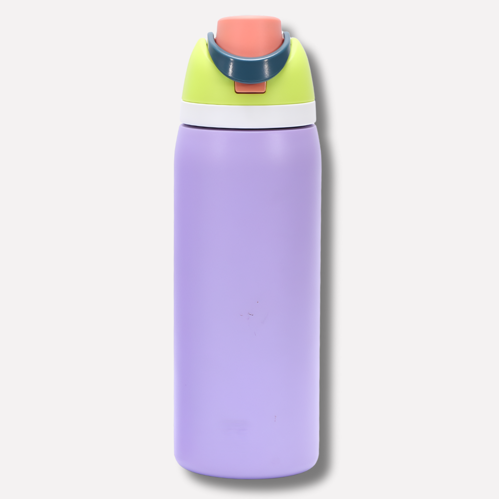 Insulated Water Bottle with Built-In Straw - Leak-Proof Hydration