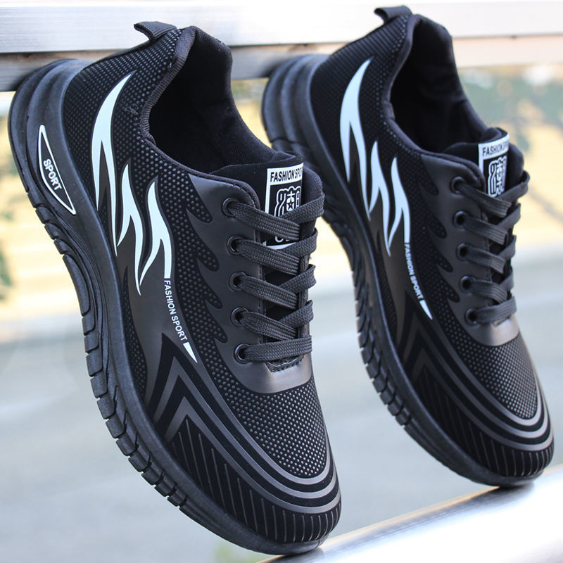 All-Weather Athletic Sneakers with Flame Detail - Water-Resistant Grip