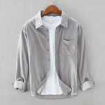 Men's Textured Corduroy Button-Up - Cozy Layering Shirt
