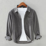 Men's Textured Corduroy Button-Up - Cozy Layering Shirt