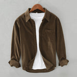 Men's Textured Corduroy Button-Up - Cozy Layering Shirt