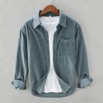 Men's Textured Corduroy Button-Up - Cozy Layering Shirt