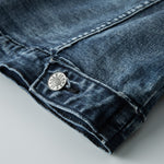Men's Denim Jacket - Classic Turn-Down Collar with Tapered Fit