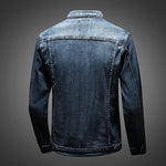Men's Denim Jacket - Classic Turn-Down Collar with Tapered Fit