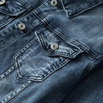 Men's Denim Jacket - Classic Turn-Down Collar with Tapered Fit