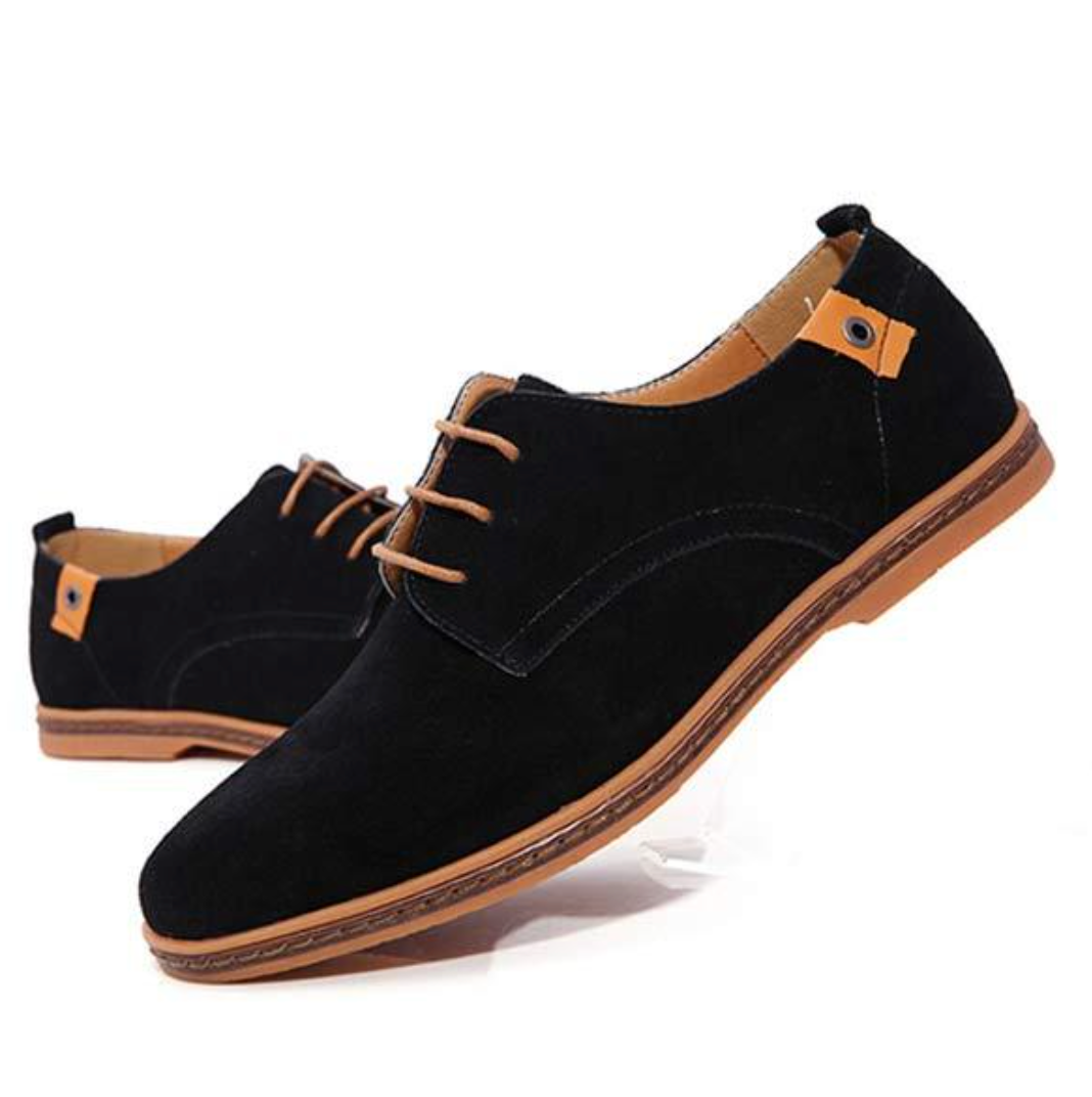 Men's Vegan Suede Oxfords - Classic Lace-Up Comfort