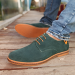 Men's Vegan Suede Oxfords - Classic Lace-Up Comfort