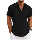 Men's Short Sleeve Linen Shirt - Relaxed Fit for Warm Weather