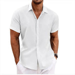 Men's Short Sleeve Linen Shirt - Relaxed Fit for Warm Weather