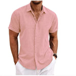 Men's Short Sleeve Linen Shirt - Relaxed Fit for Warm Weather