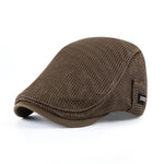 Men's Breathable Mesh Flat Cap - Classic Driver Hat