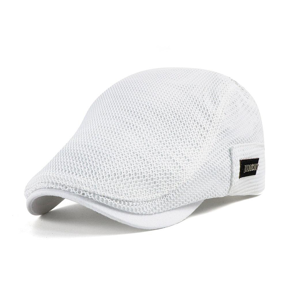 Men's Breathable Mesh Flat Cap - Classic Driver Hat