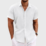 Men's Linen Blend Short Sleeve Shirt - Cool, Breathable Warm-Weather Style