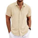 Men's Linen Blend Short Sleeve Shirt - Cool, Breathable Warm-Weather Style