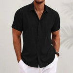 Men's Linen Blend Short Sleeve Shirt - Cool, Breathable Warm-Weather Style
