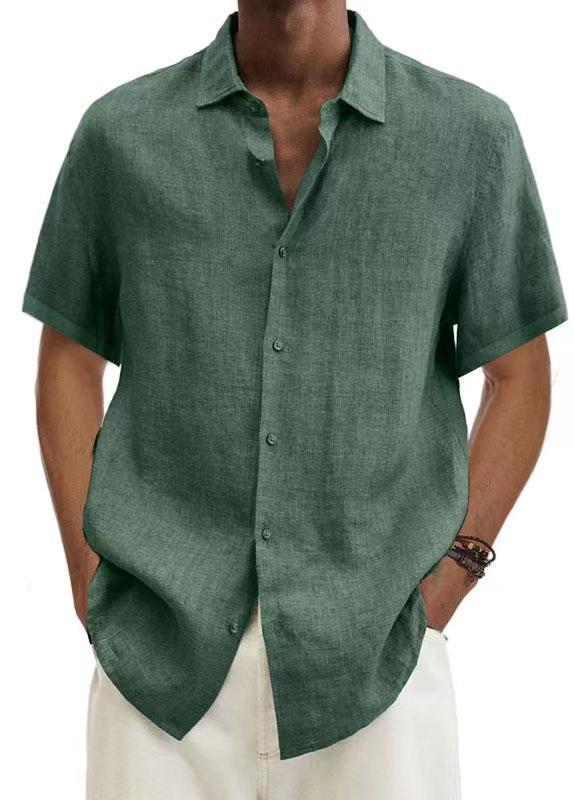 Men's Linen Blend Short Sleeve Shirt - Cool, Breathable Warm-Weather Style