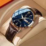 Men's Luminous Watch - Stainless Steel, Water-Resistant Design