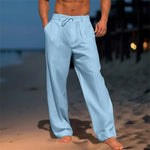 Pleated Linen Blend Wide-Leg Pants - Breezy Warm-Weather Trousers