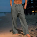 Pleated Linen Blend Wide-Leg Pants - Breezy Warm-Weather Trousers