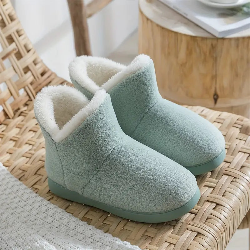 Women's Sherpa Lined Ankle Boot Slippers - Cozy Comfort