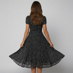 Women's V-Neck Floral Midi A-Line Dress - Sunshine-Ready Style